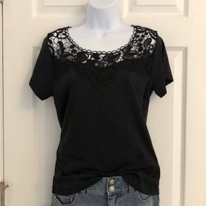 Venus Lace Top Tee with Sparkle